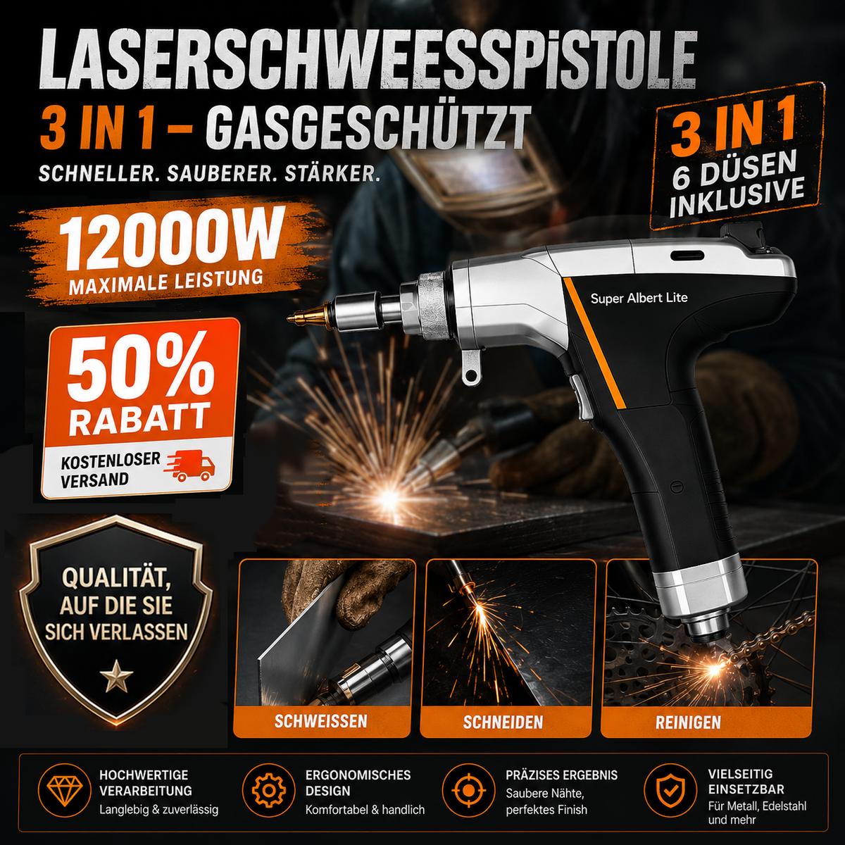 FWH50-P30A Handgerät zur Pulsenreinigung – 11 Programme